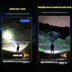 YEMAO YM-G999-60W Tactical Flashlight - 15000LM XHP360 LED with 8x18650 Batteries & Type-C Charging