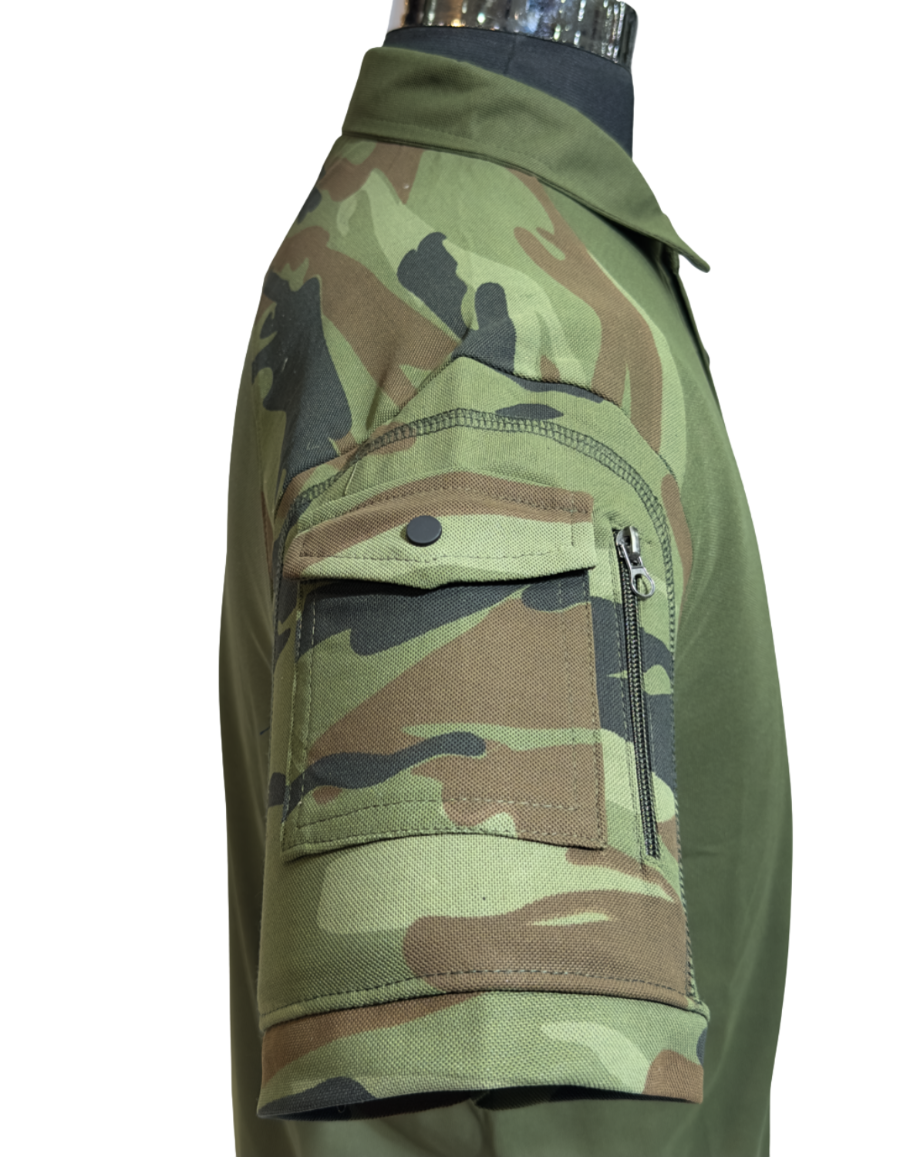 CAMO CLLR T-SHIRT  Military-Style Half Sleeve Cotton Tee