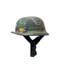 Battlefield Printed German Style Half Helmet – Graphic Motorcycle Cruiser Helmet with Retro Design - The Adventure Hut