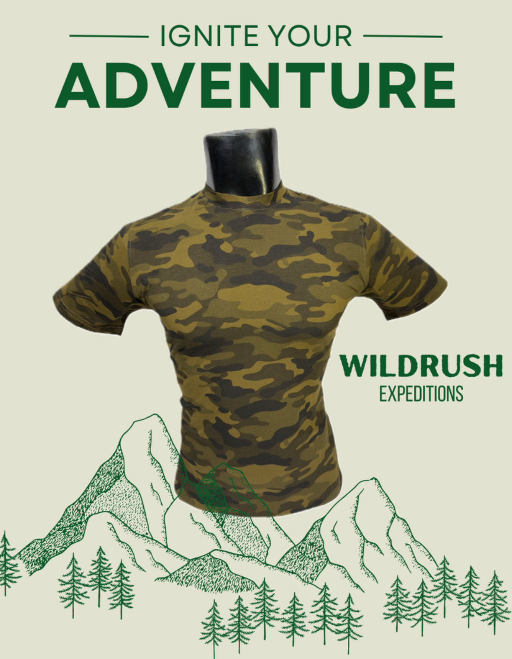 Adventure Hut Camouflage Brown  T-Shirt