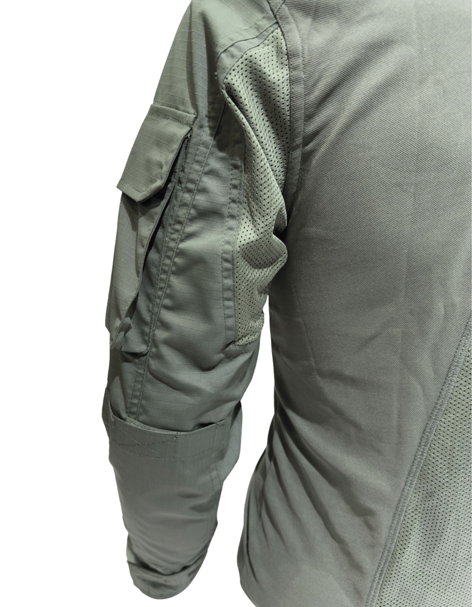 Adventure Hut 6 pocket Tactical Combat Shirt – Olive Green (Military Half-Zip, Arm Pockets)