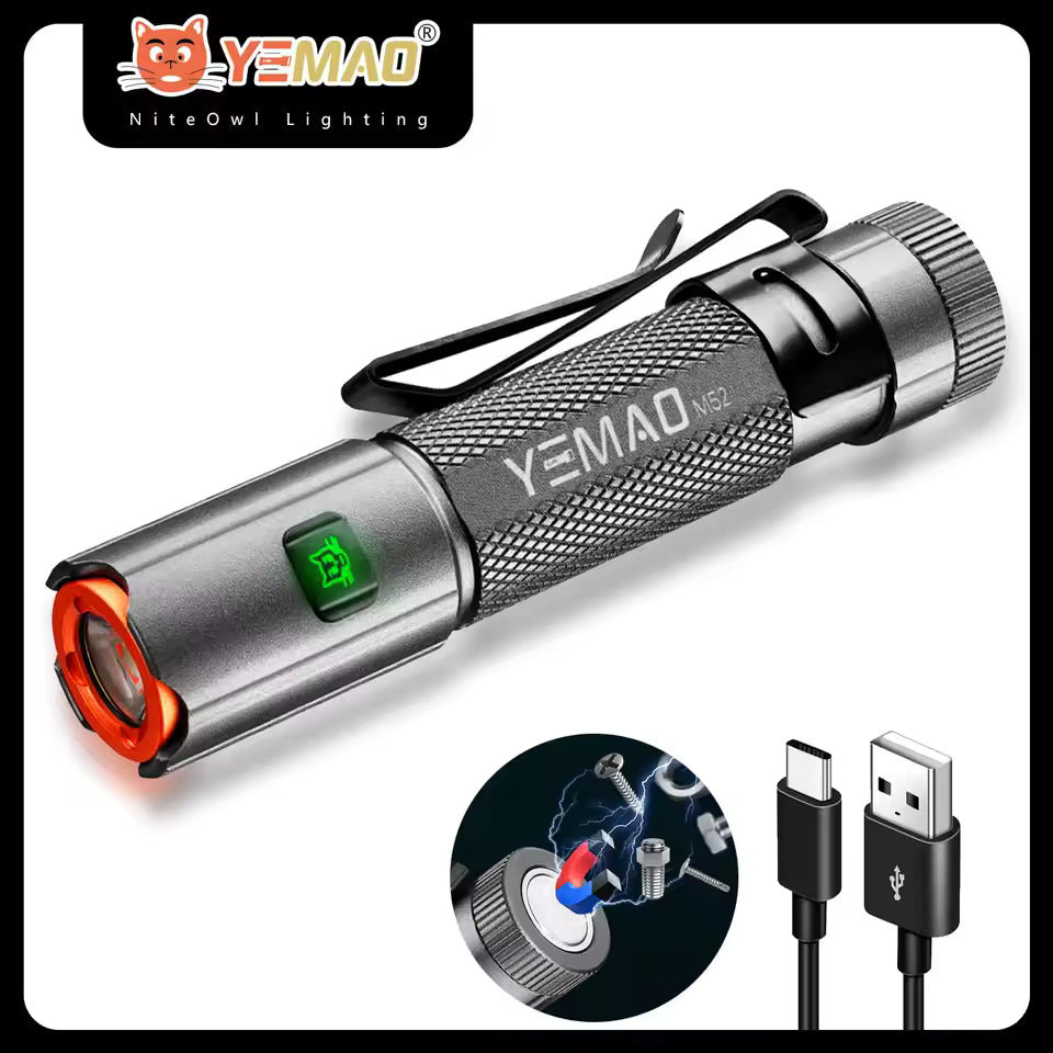 The Adventure Hut YEMAO M52 Tactical Flashlight 1500LM Rechargeable