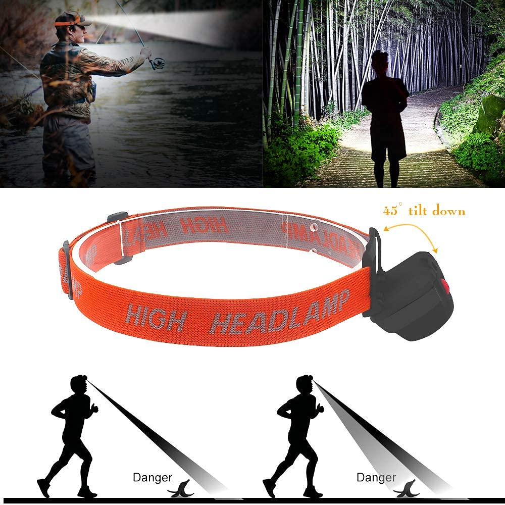 4 Pack Led Headlamps Single Mode  Lightweight Headlights  for Camping,Trekking (TK-4948)