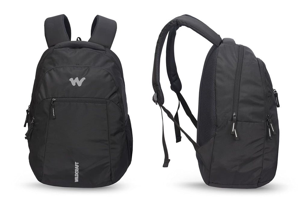 Wildcraft 28Ltrs laptop Casual Backpack (20006-BLACK) - The Adventure Hut