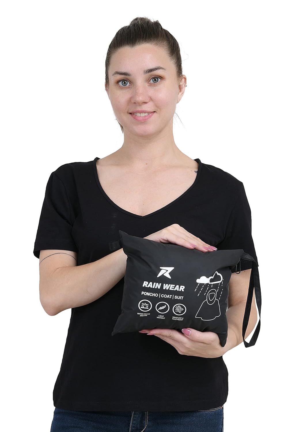 Poncho for Outdoor Rain Waterproof, Lightweight, Reusable & Packable (Black) - The Adventure Hut
