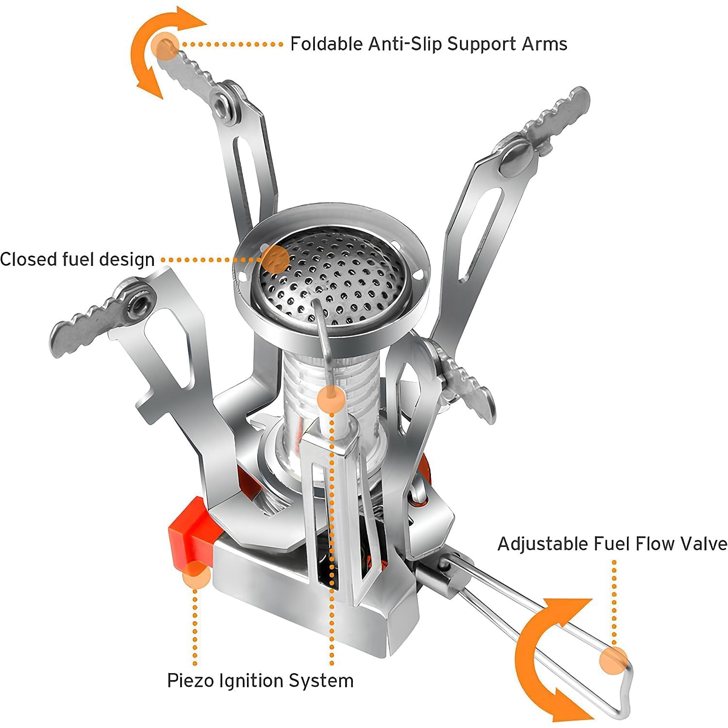 Portible Foldable Mini Gas Stove, Camping Cookware for Outdoor Camping, Hiking, Backpacking and Picnics - Compact, Lightweight and Portable (Pack of 1)