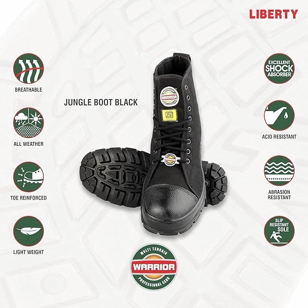 Liberty Warrior 88-46HSTG Jungle Boot for Men (Black) - The Adventure Hut