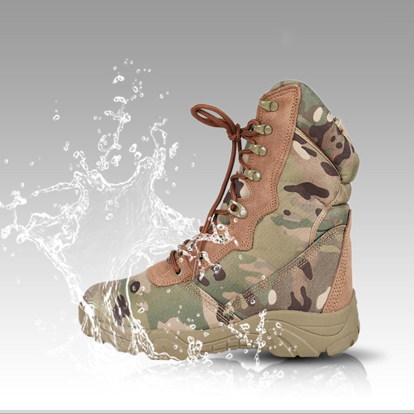 XENITE Men's Military Boots Combat Boots Outdoor Training Camouflage High-top Combat Boots Field Sports Desert Boots,43-Multi colored