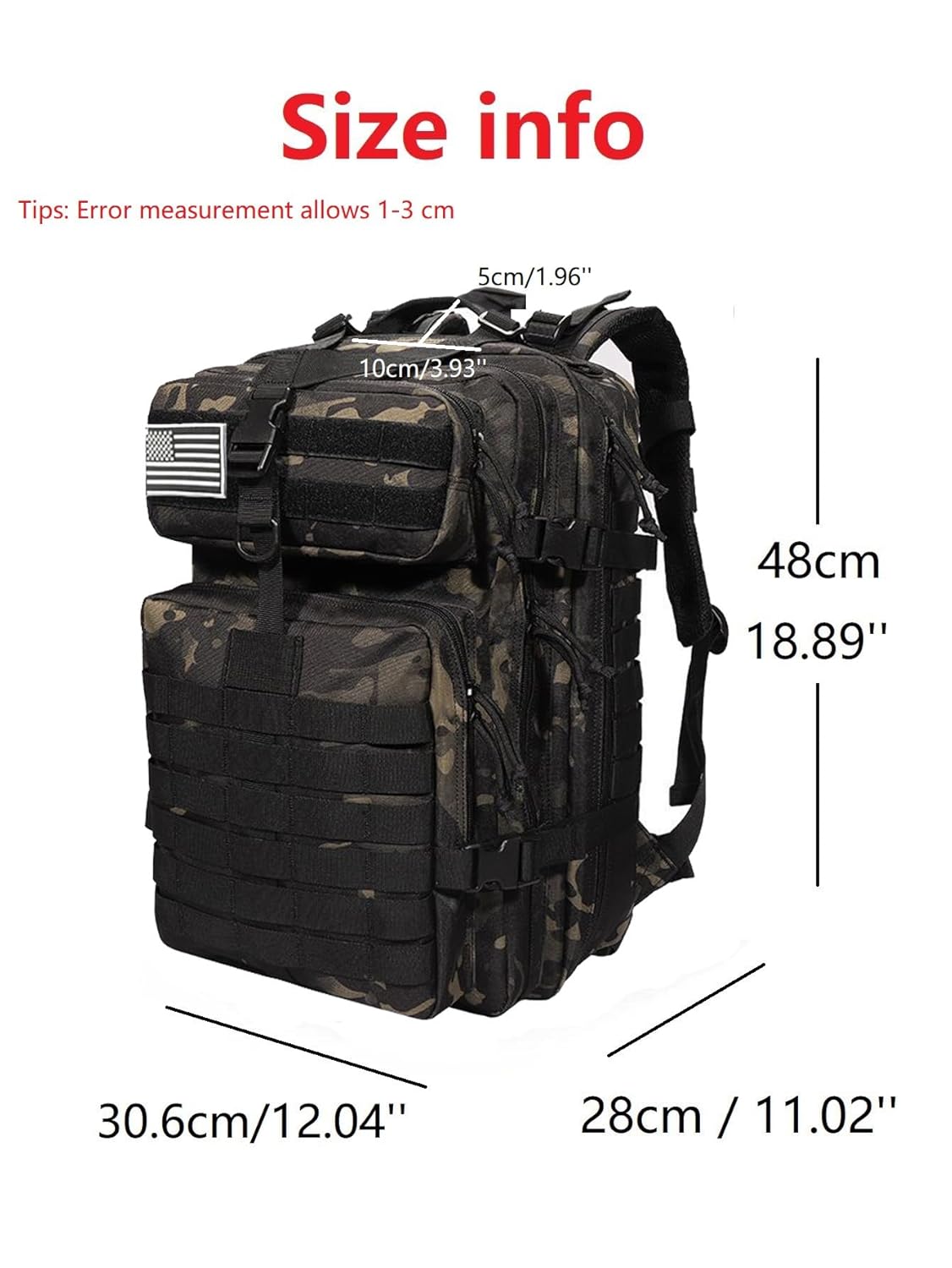 THE ADVENTURE HUT Tactical Backpack Rucksack 50L  [Tactical-02]