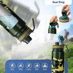 Stainless Steel Water Bottle 850ml Thermal Bottle BPA Free (850ml-Army Green) (TK-7673) - The Adventure Hut