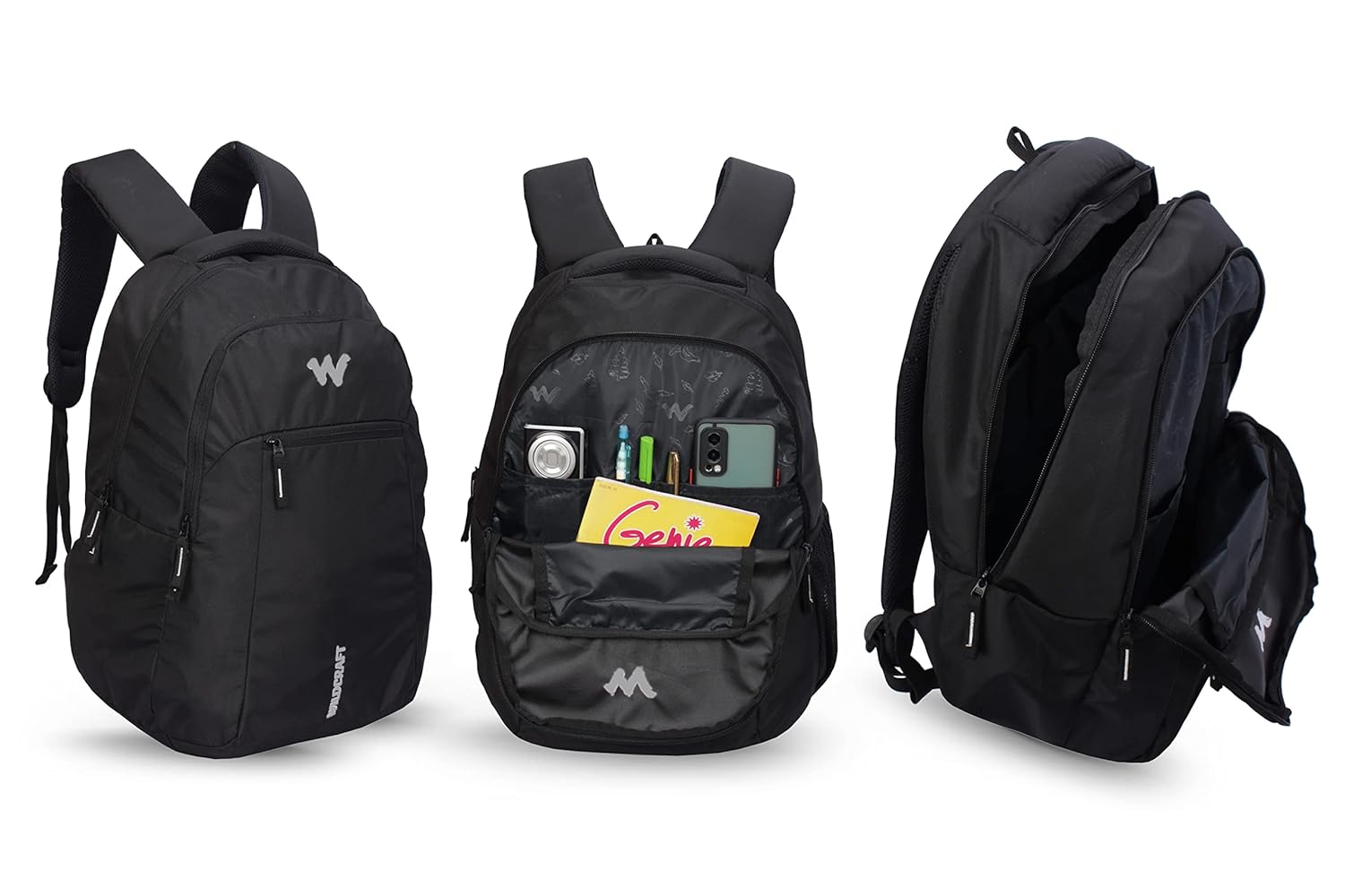 Wildcraft 28Ltrs laptop Casual Backpack (20006-BLACK) - The Adventure Hut