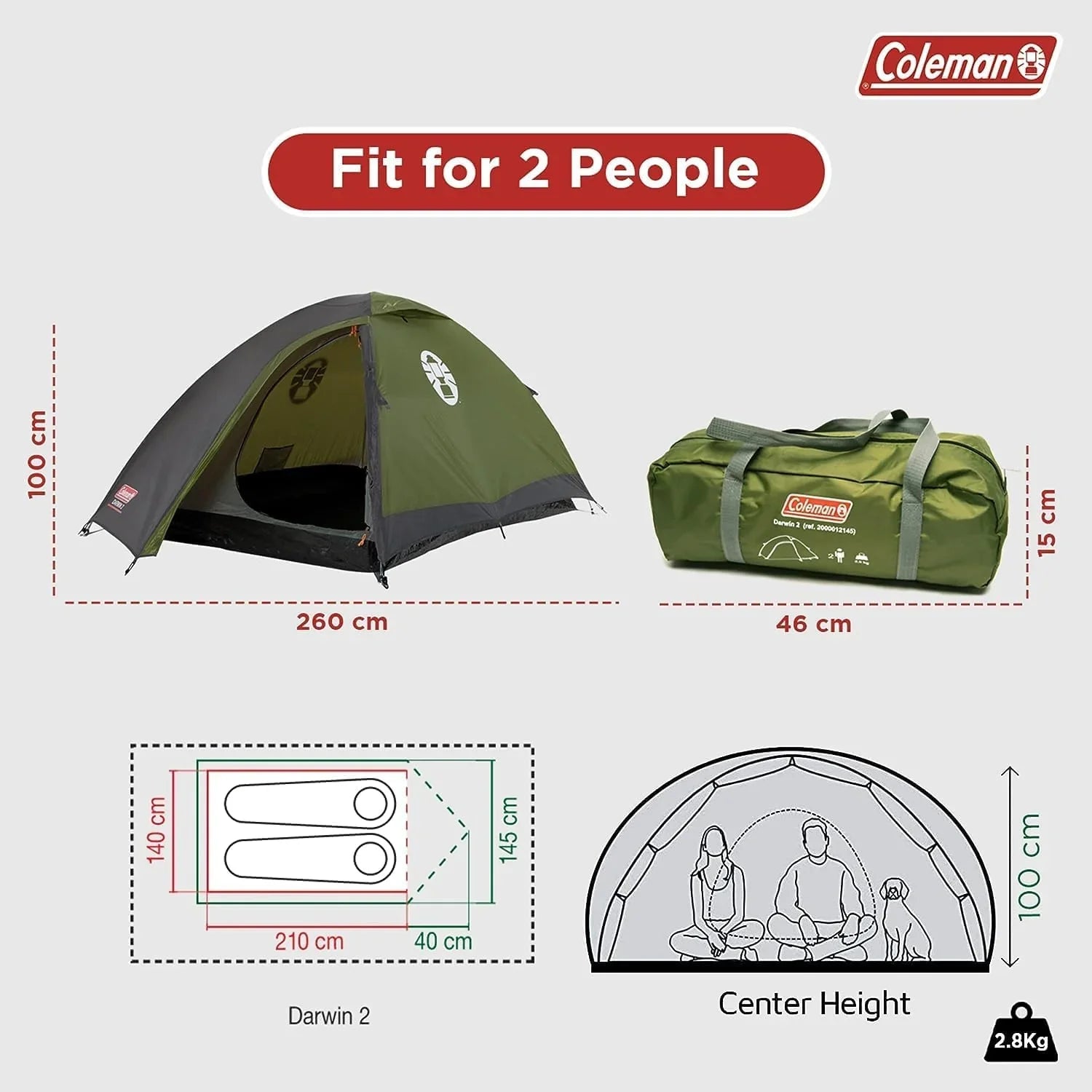 darwin tent Coleman Darwin-2P Tent – The Adventure Hut