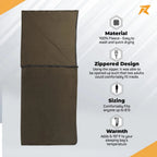 Fleece Sleeping Bag, Light Weight (Army-Green) - The Adventure Hut