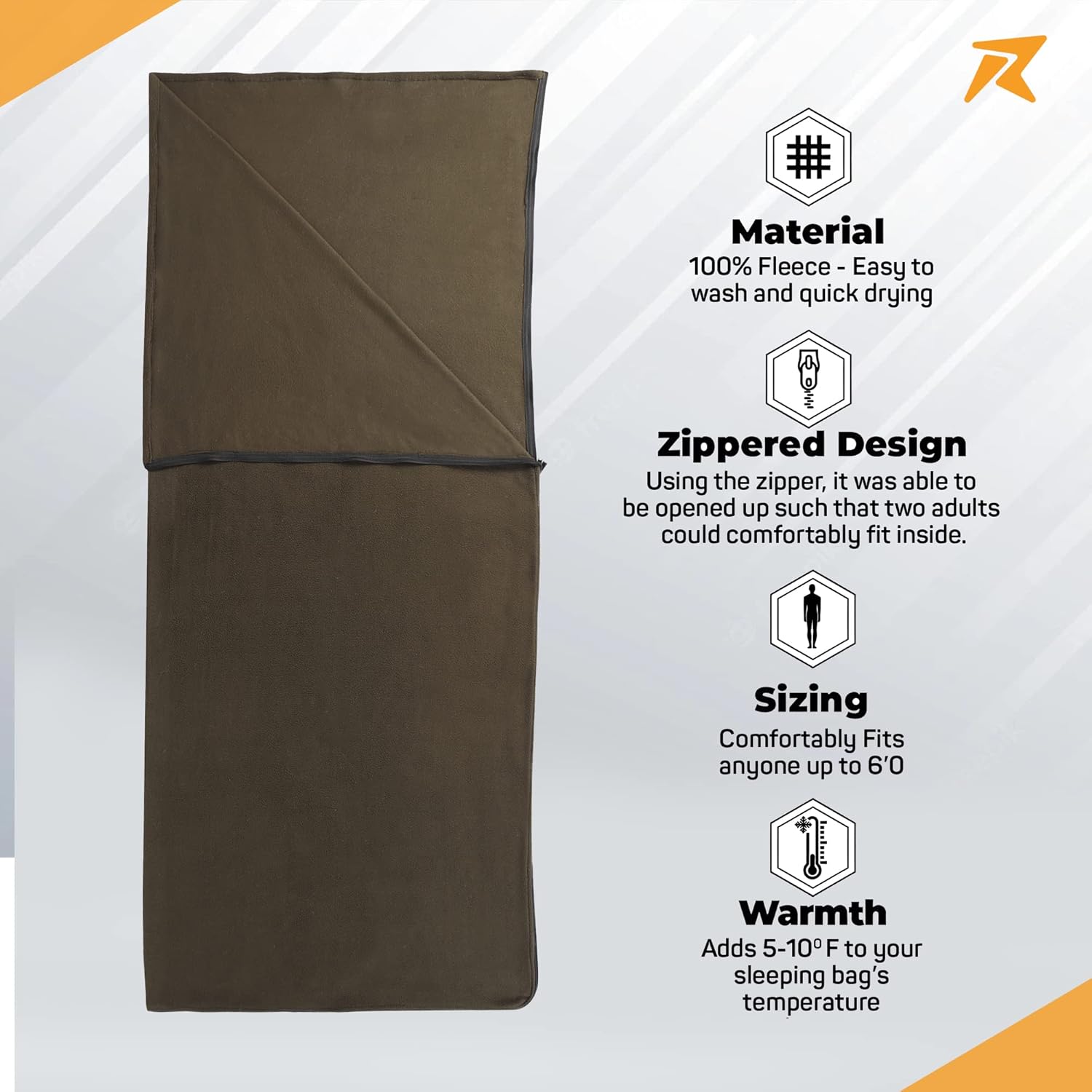 Fleece Sleeping Bag, Light Weight (Army-Green) - The Adventure Hut