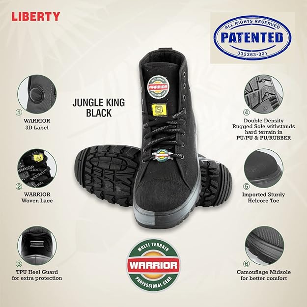 Liberty Men's Warrior Jungle King Boots (Black) - The Adventure Hut
