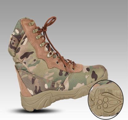 XENITE Men's Military Boots Combat Boots Outdoor Training Camouflage High-top Combat Boots Field Sports Desert Boots,43-Multi colored