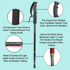 Adventure Hut Hiking Trekking Pole With Walking/Hiking Poles Anti-Shock, Collapsible Lightweight Sticks (TK-4494) - The Adventure Hut