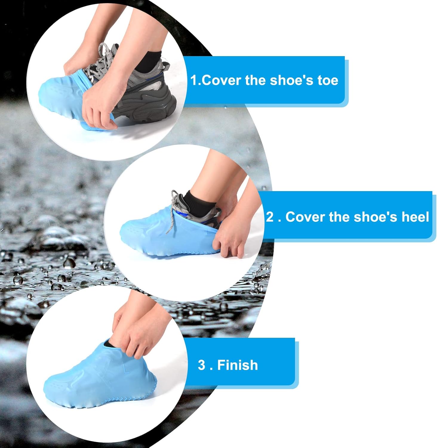 Reusable Silicone Waterproof Shoe Covers – Non-Slip, Durable, Portable, Rain & Mud Protection for Shoes