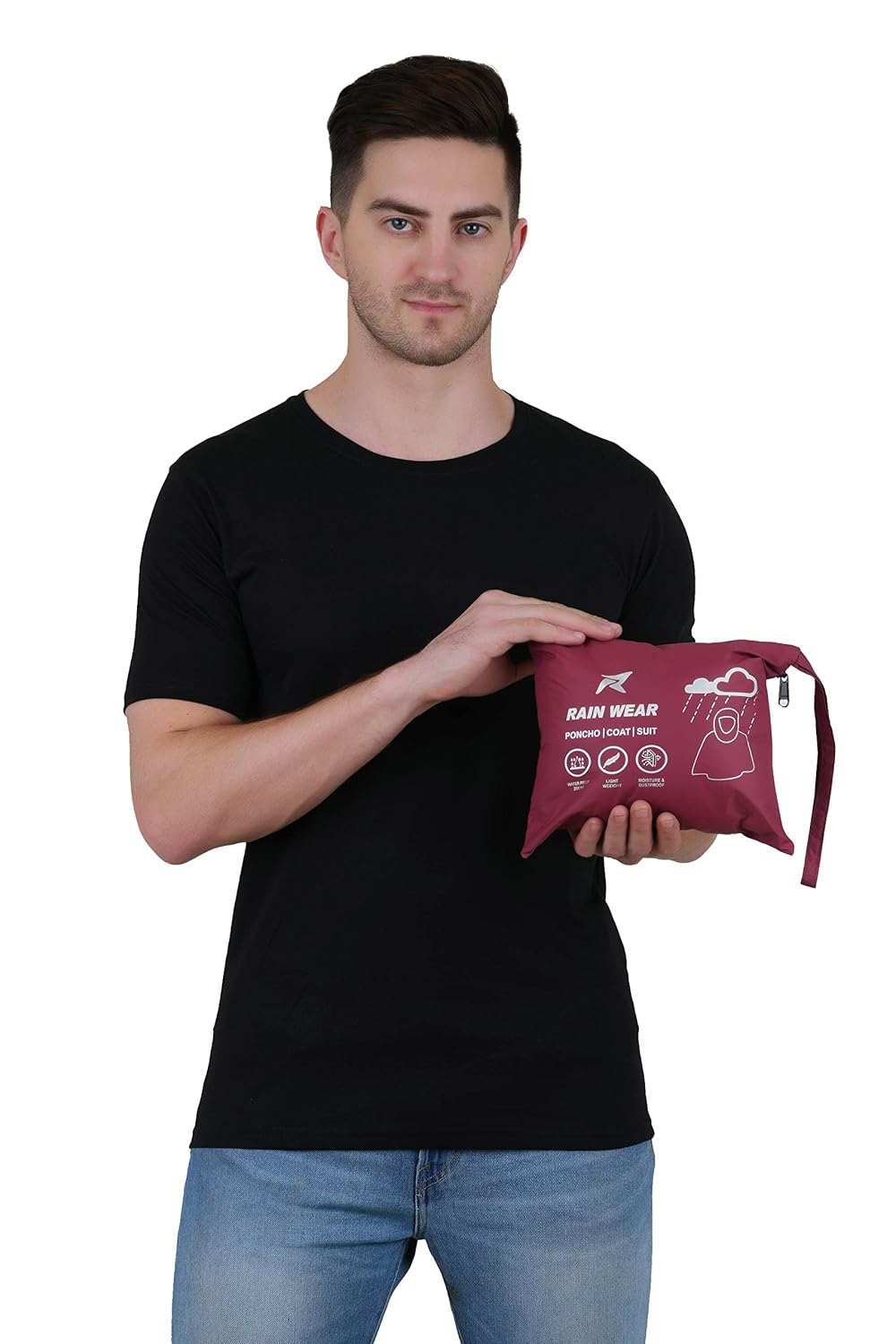 Poncho for Outdoor Rain Waterproof, Lightweight, Reusable & Packable (Maroon) - The Adventure Hut