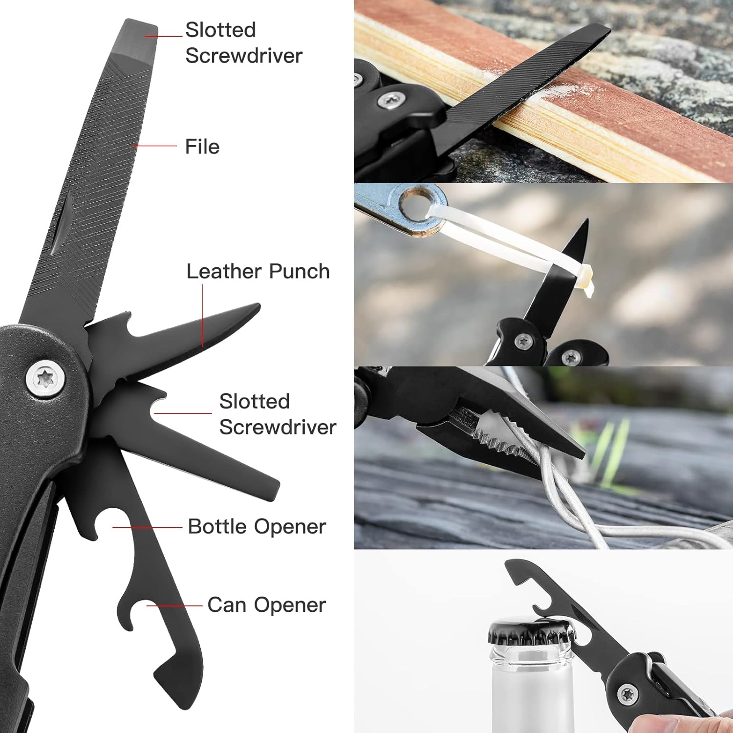 14 in 1 Multitool Pliers - Black - The Adventure Hut