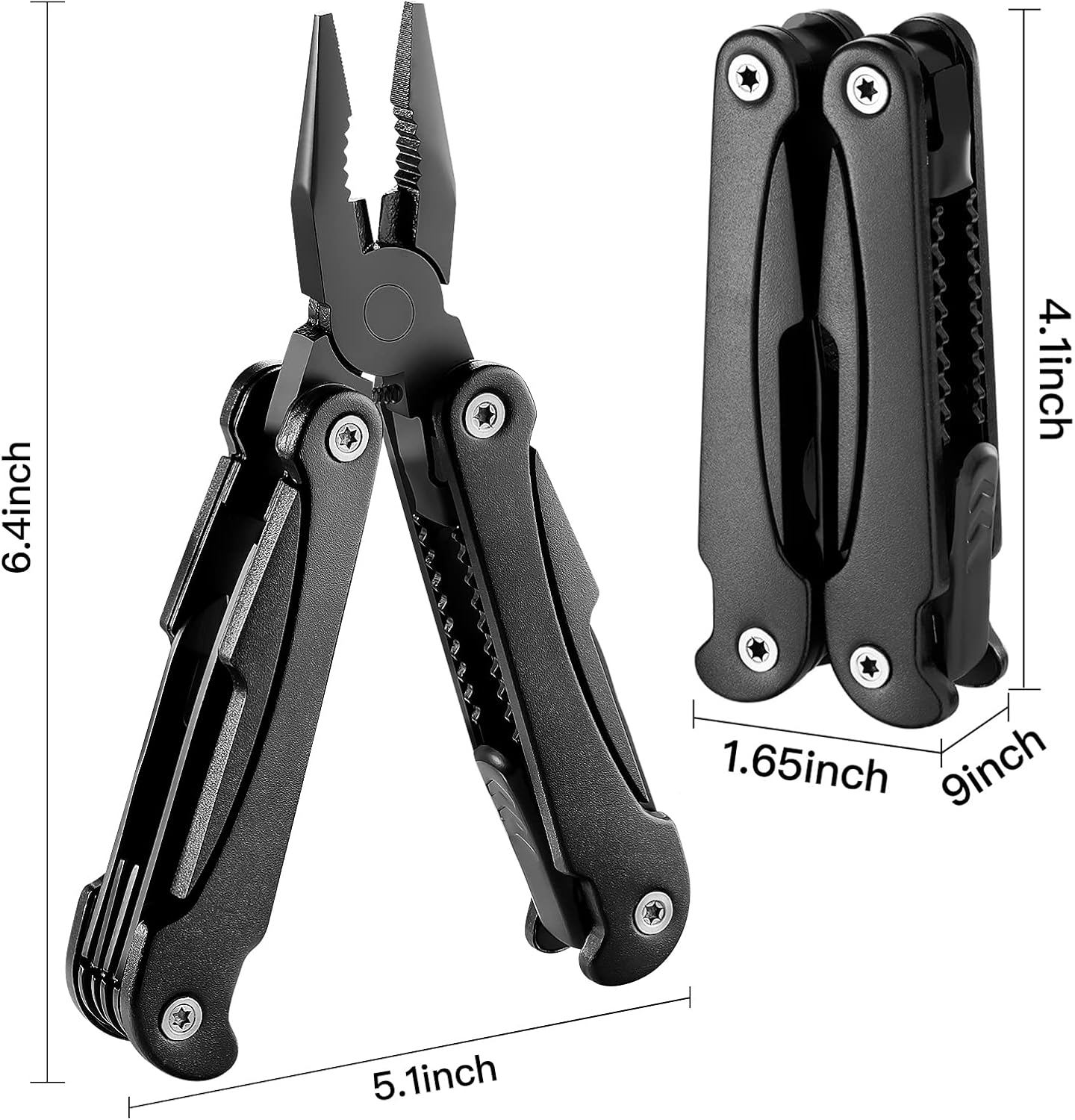 14 in 1 Multitool Pliers - Black - The Adventure Hut