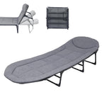 Portable Folding Camping Cot Bed for Sleeping with Soft Cushion Adjustable Backrest | THE ADVENTURE HUT