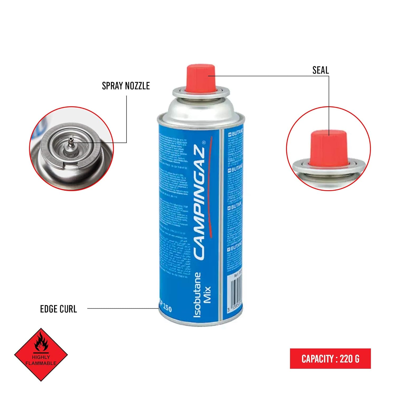 CAMPINGAZ Aluminum Butane Gas Canister for Camping (6.9 x 18 cm) - The Adventure Hut