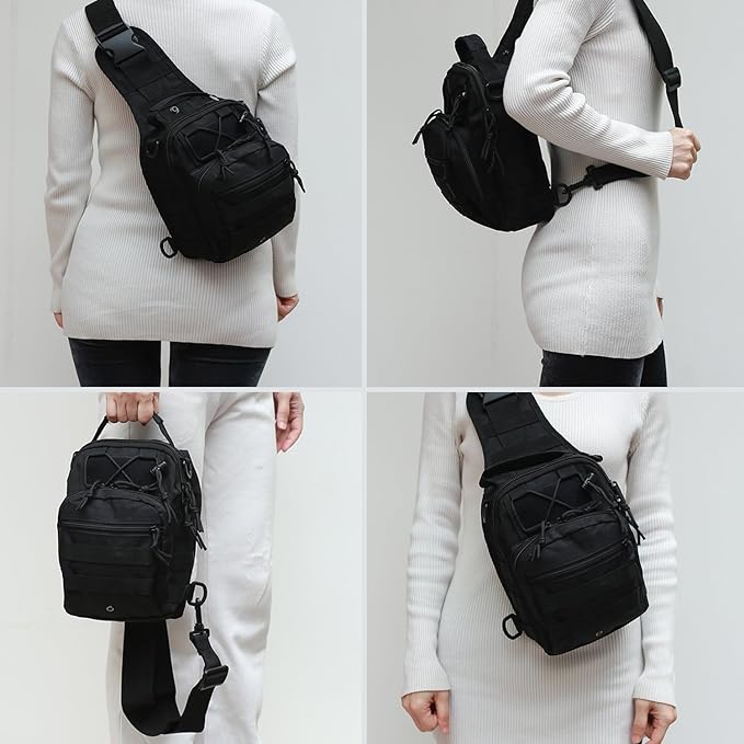 Tactical Sling Backpack - Portable Multifunctional Shoulder Chest Crossbody Bag for Outdoor Activities
