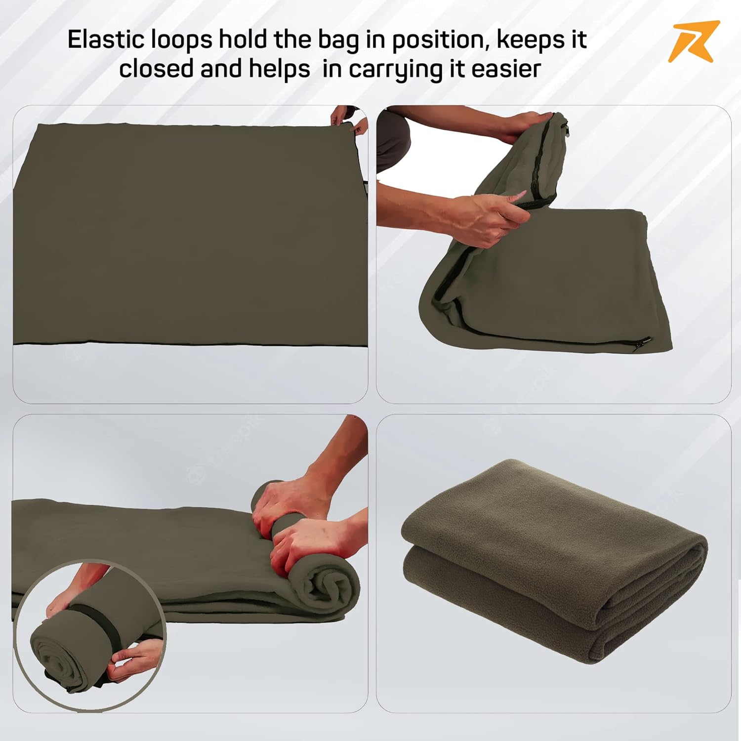 Fleece Sleeping Bag, Light Weight (Army-Green) - The Adventure Hut
