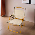 Portable Folding Camping Chair with Wooden Armrests – Heavy Duty Outdoor Lounge Seat - The Adventure Hut
