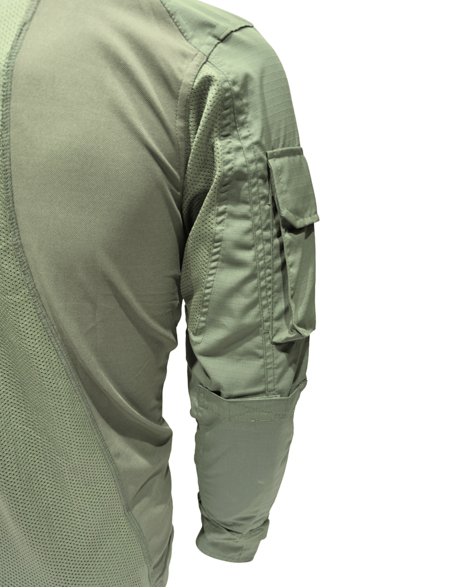 Adventure Hut 6 pocket Tactical Combat Shirt – Olive Green (Military Half-Zip, Arm Pockets)