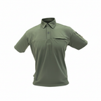 Green polo shirt on a white background