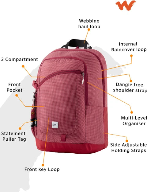 WIKI Squad 2 Backpack 32 L - Grid Red [12977]