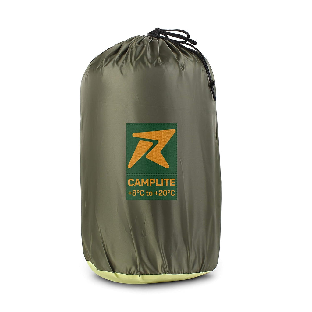 Sleeping Bag Camp Lite +8°C + 20°C (Yellow - Army Green) - The Adventure Hut