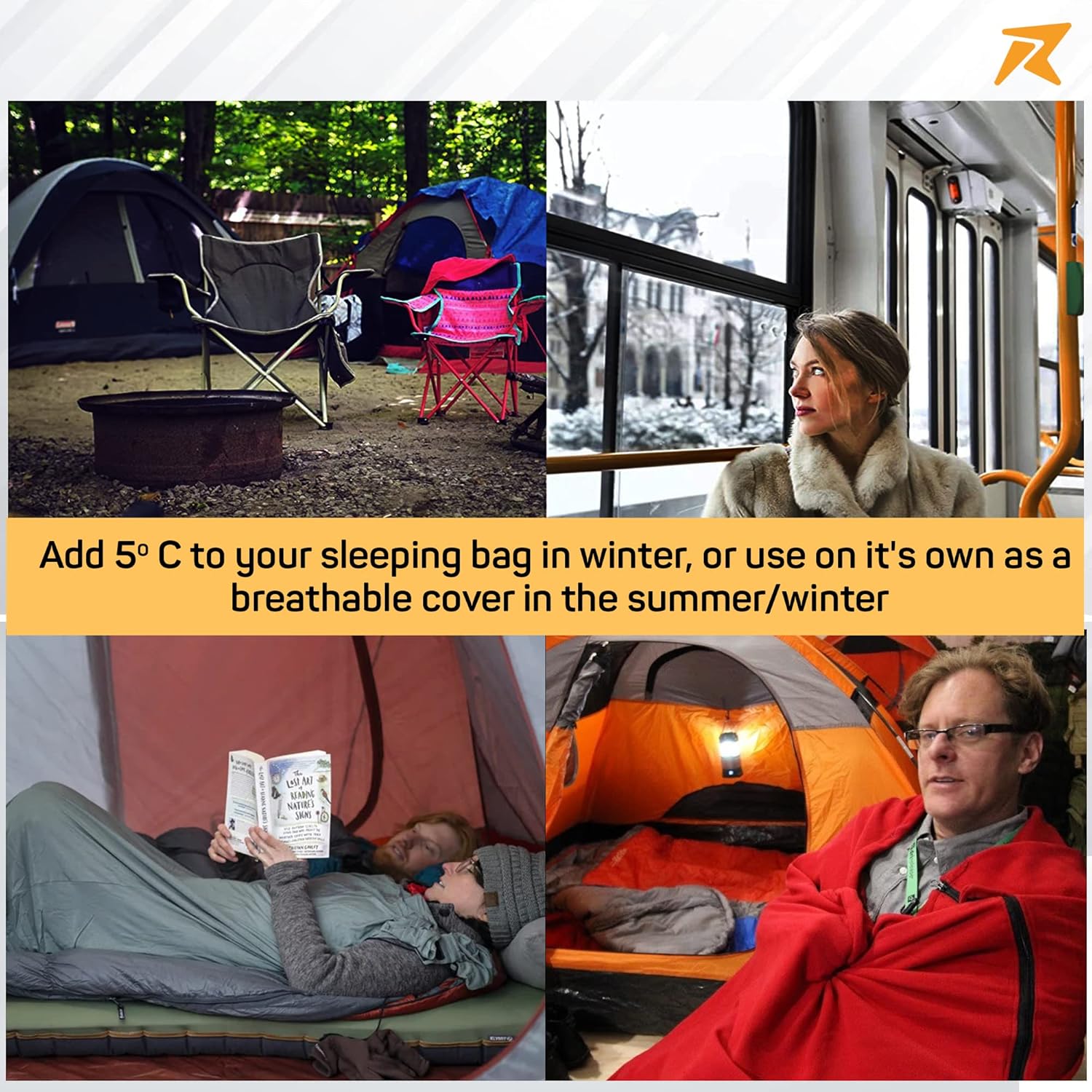 Fleece Sleeping Bag, Light Weight (Grey) - The Adventure Hut