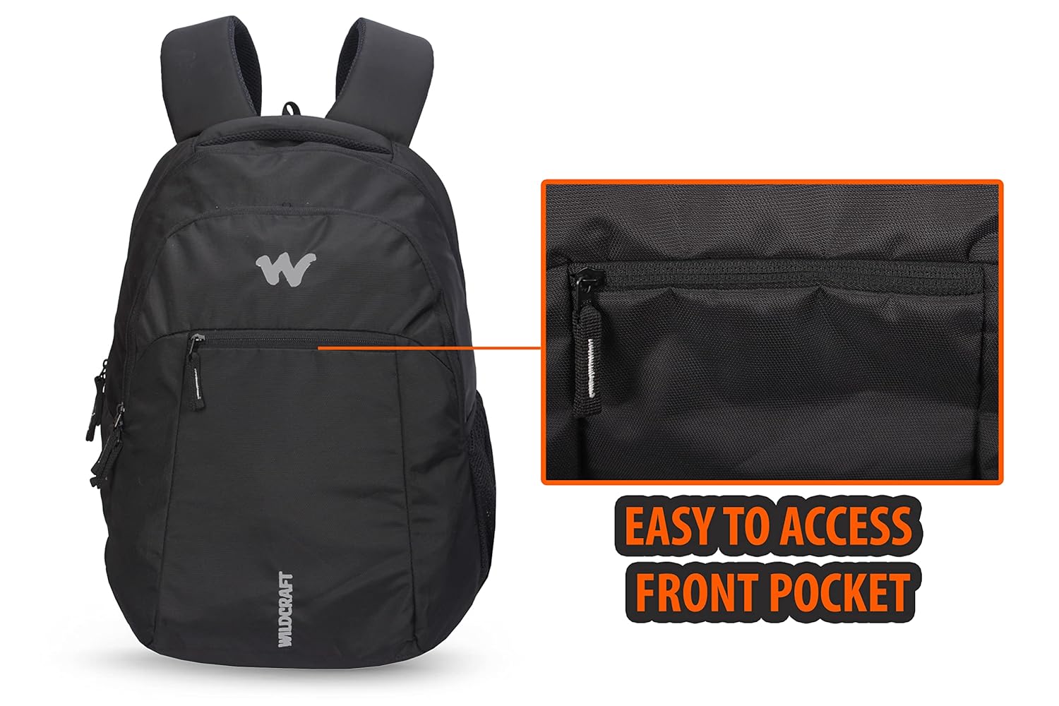 Wildcraft 28Ltrs laptop Casual Backpack (20006-BLACK) - The Adventure Hut