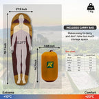 Sleeping Bag Camplite +10°C to +20°C (Brown/Maroon) - The Adventure Hut