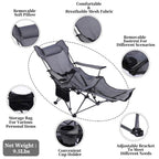 Reclining Camping Chair, 4 Adjustable Positions, Portable Folding Lounger for Adults - Grey | THE ADVENTURE HUT