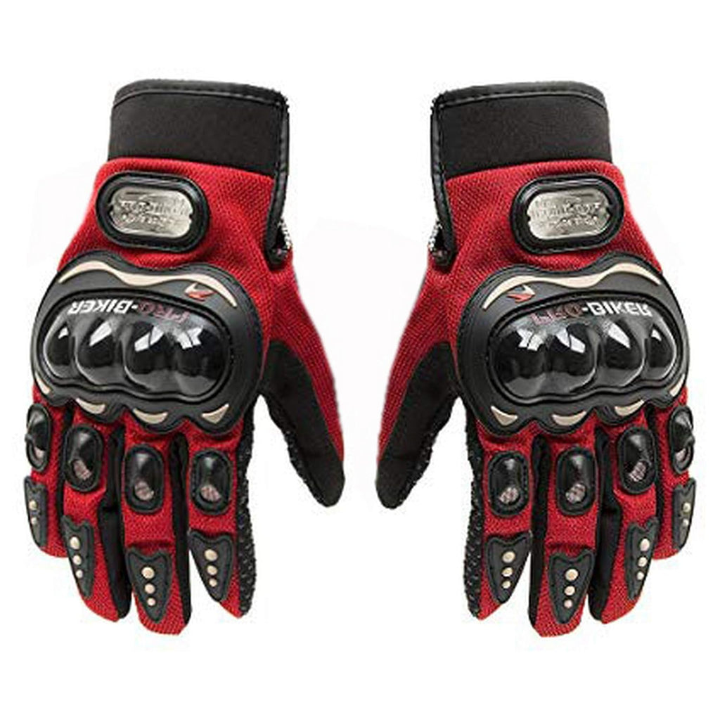 Pro-Biker Tactical Knuckle Riding Gloves (Red) - The Adventure Hut