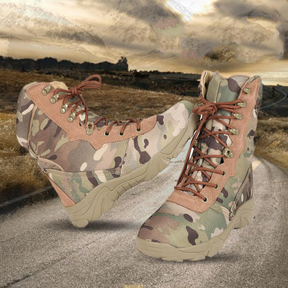 XENITE Men's Military Boots Combat Boots Outdoor Training Camouflage High-top Combat Boots Field Sports Desert Boots,43-Multi colored