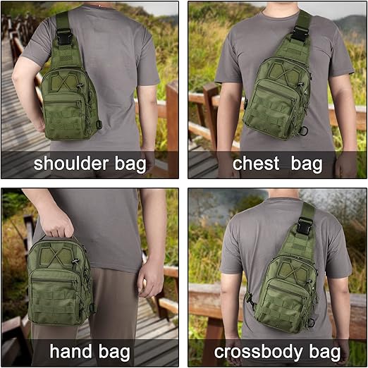 Tactical Chest Bag  – Military Crossbody Shoulder Pack with Multiple Pockets & Heavy-Duty Zippers