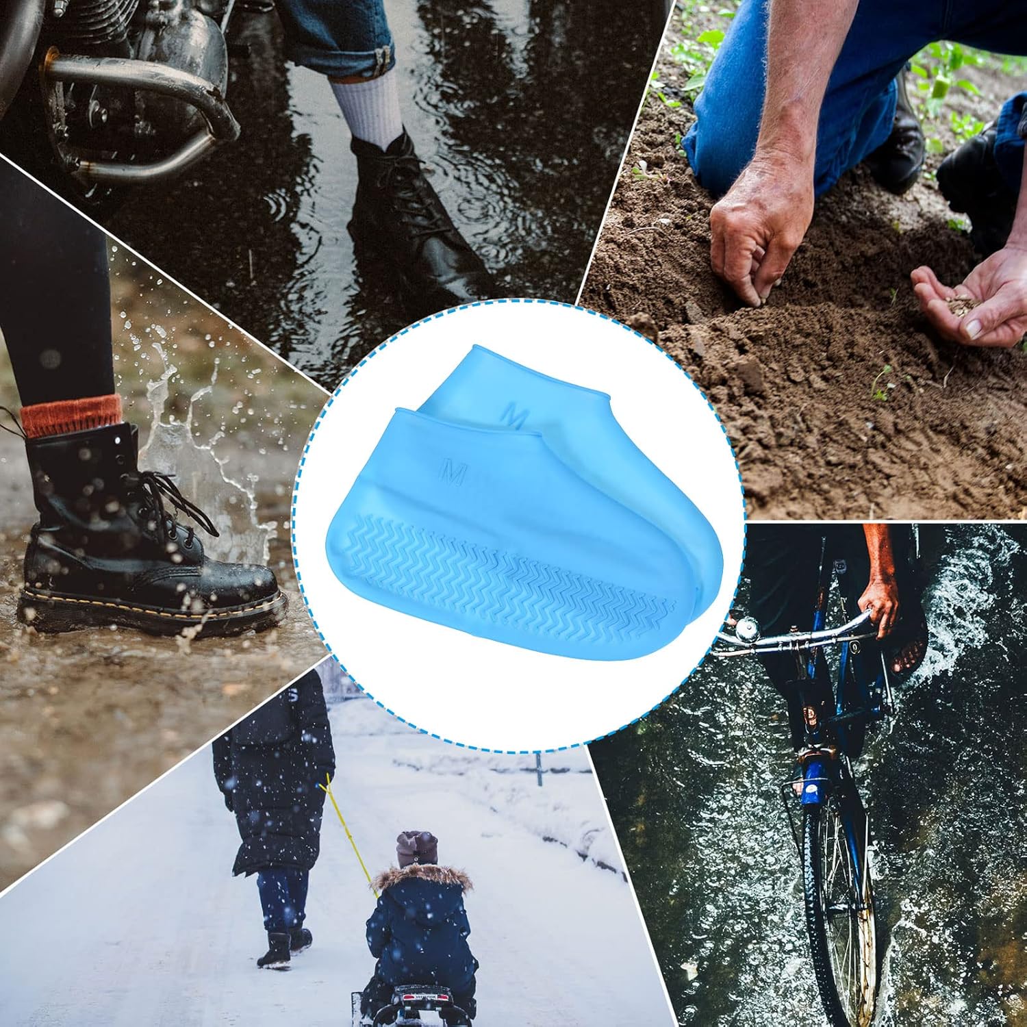 Reusable Silicone Waterproof Shoe Covers – Non-Slip, Durable, Portable, Rain & Mud Protection for Shoes