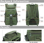 Military Tactical Backpack for Men Women 35L Hiking Trekking Rucksack 3 Day Molle Assault Pack [Tactical-05]