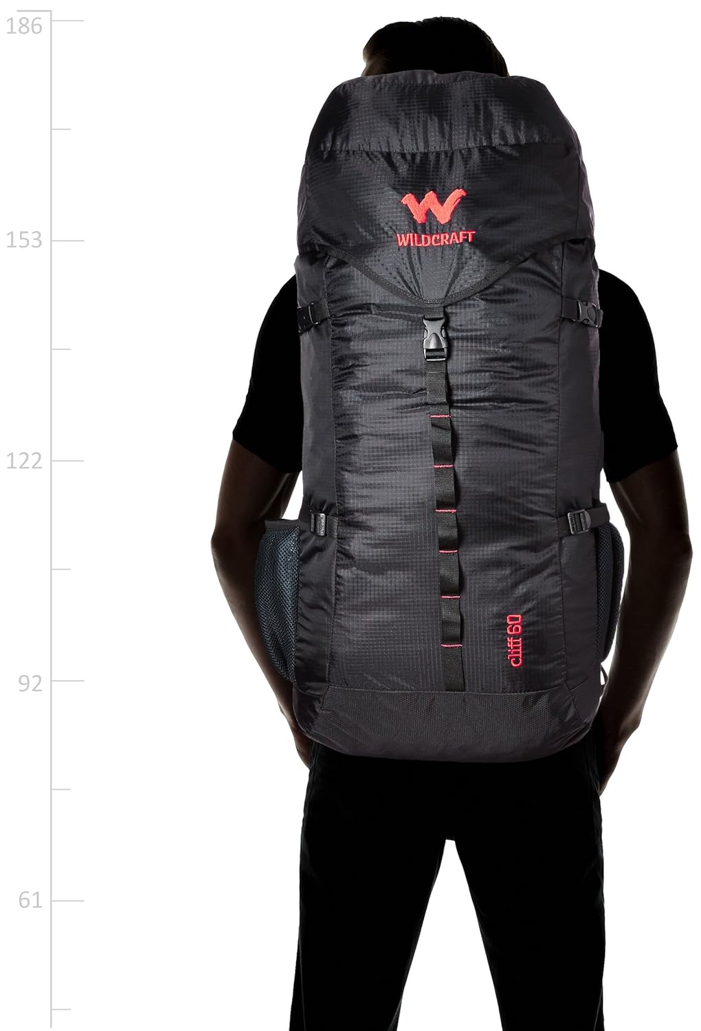 Wildcraft Cliff 60 Ltrs Black Rucksack (8903338073819) (Extra Large Size) (11232) - The Adventure Hut