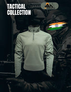 Adventure Hut 6 pocket Tactical Combat Shirt – Olive Green (Military Half-Zip, Arm Pockets) - The Adventure Hut