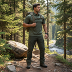 Light Olive Green Polo Lycra T-Shirt - Plain Stretchable Tee The Adventure Hut 9