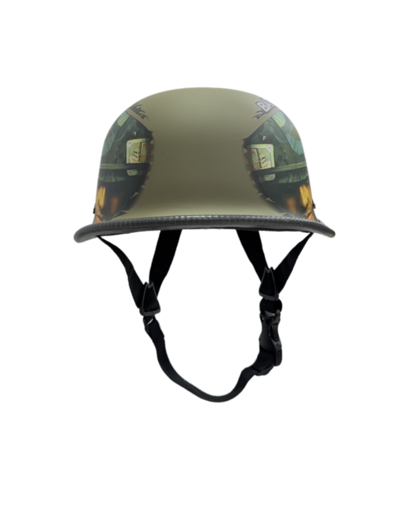 Battlefield Printed German Style Half Helmet – Graphic Motorcycle Cruiser Helmet with Retro Design