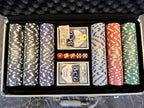 Poker Set 300 pcs Poker Chips with Aluminium Case, 2 Decks, 5 Dices