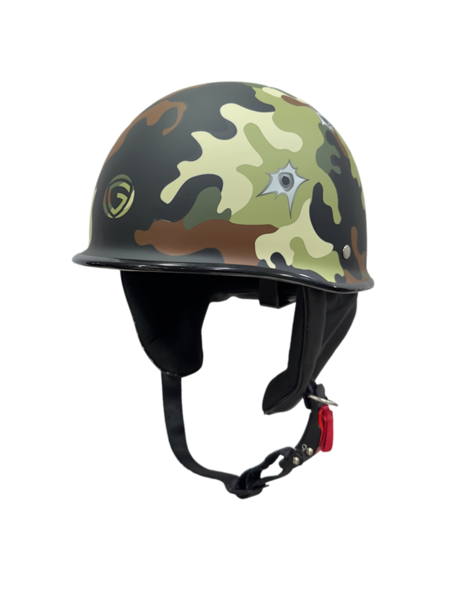 Glider Army Camouflage Half Helmet – Military Style Bullet Design Protective Riding Helmet | Exclusively at Adventure Hut