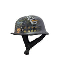 Battlefield Printed German Style Half Helmet – Graphic Motorcycle Cruiser Helmet with Retro Design - The Adventure Hut